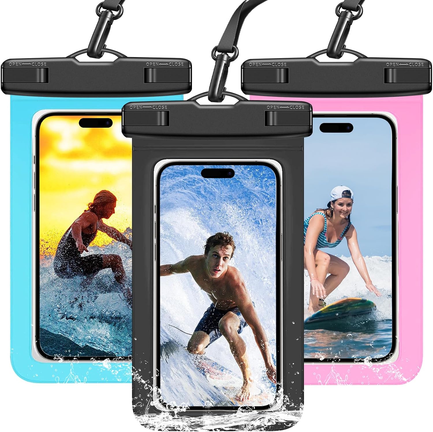 Outdoor Camping Bag - 3 Pack Multicolor IPX8 Waterproof Phone