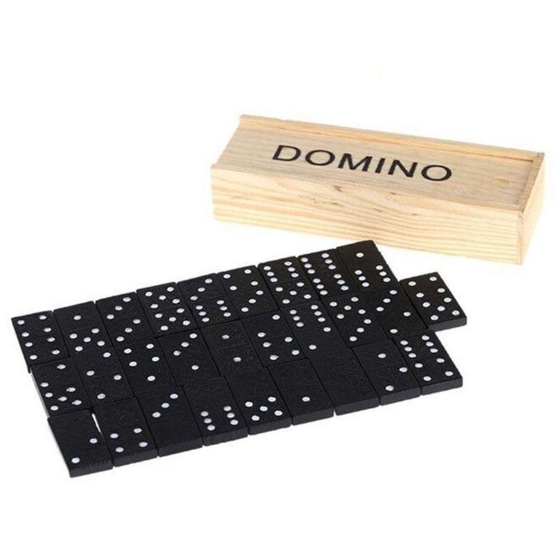 Outdoor Camping Games - 28pcs/Set Wooden Domino Board Games Table