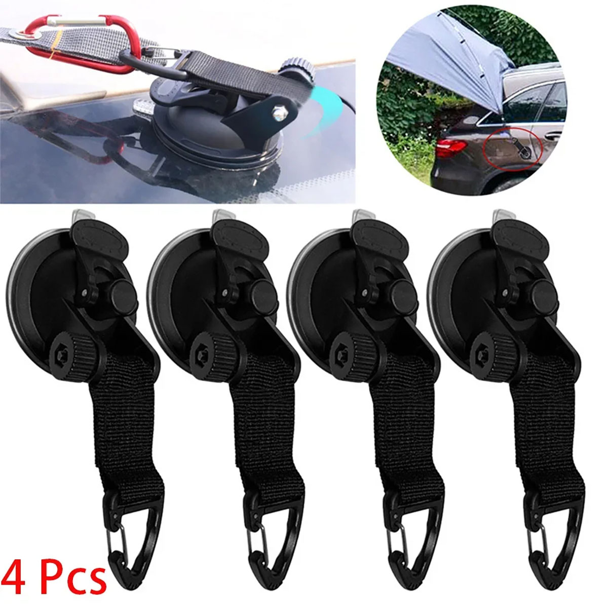 Camping Zelt Outdoor - 1/4PCS Auto Zelt Saugnäpfe Schnalle Seite