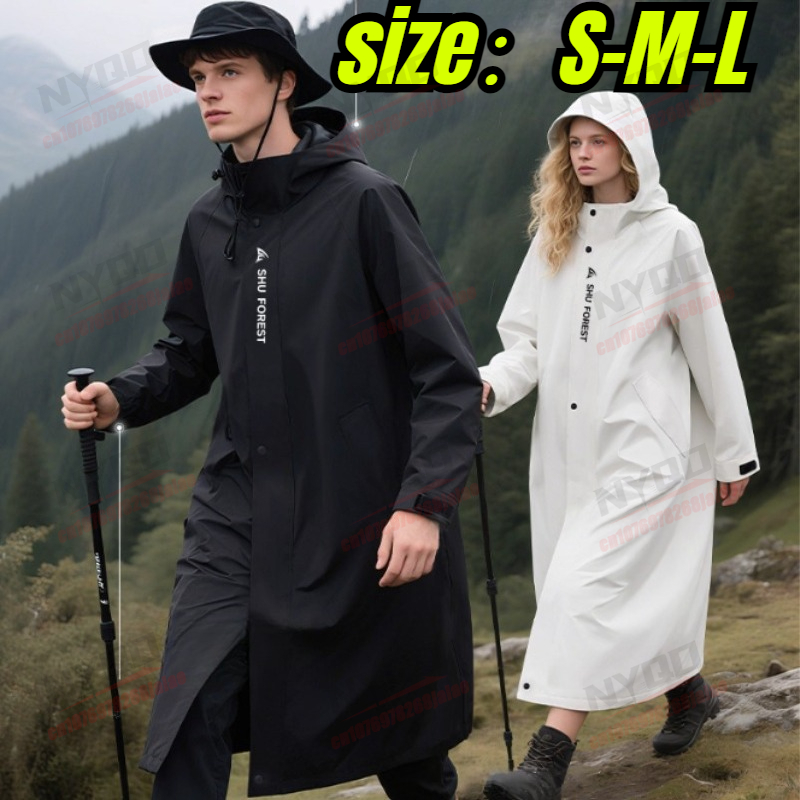 Outdoor Camping Jacket - Women Long Raincoat Windproof Waterproof Outdoor
