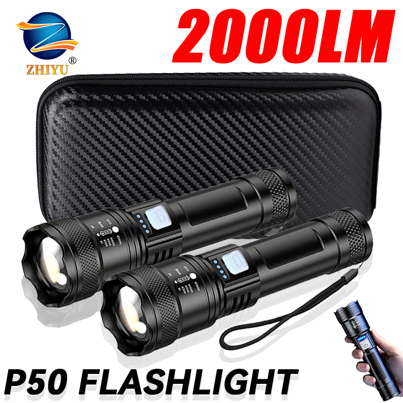 Outdoor Camping Decor - Tactical LED Flashlight 2000LM USB Rechargeable