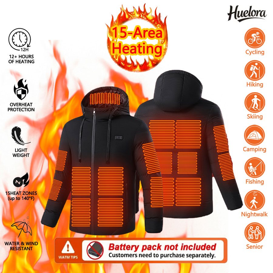 Outdoor Camping Jacket - Huelora 11 Area Heated Jacket Men