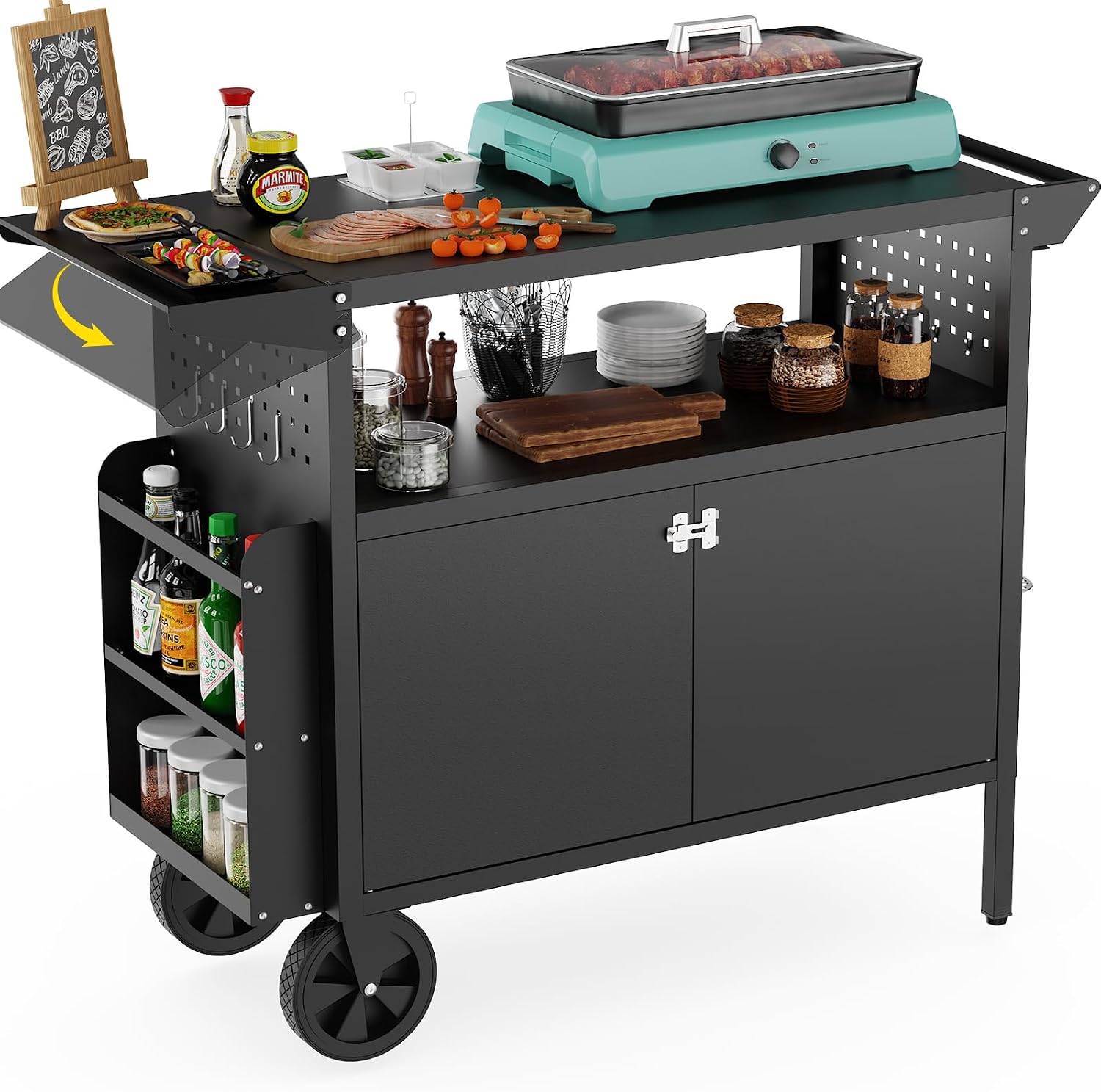 Outdoor Grill Cart Table With  - đánh giá và giá Outdoor Camping Table With Storage