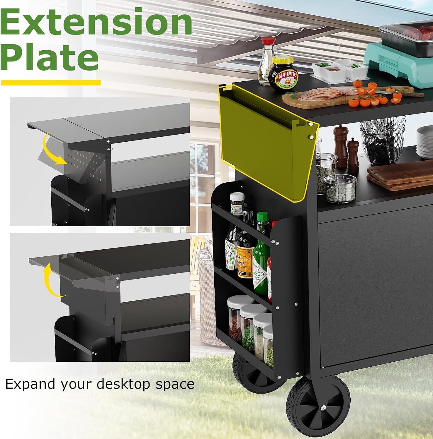 Outdoor Grill Cart Table With  - đánh giá và giá Outdoor Camping Table With Storage