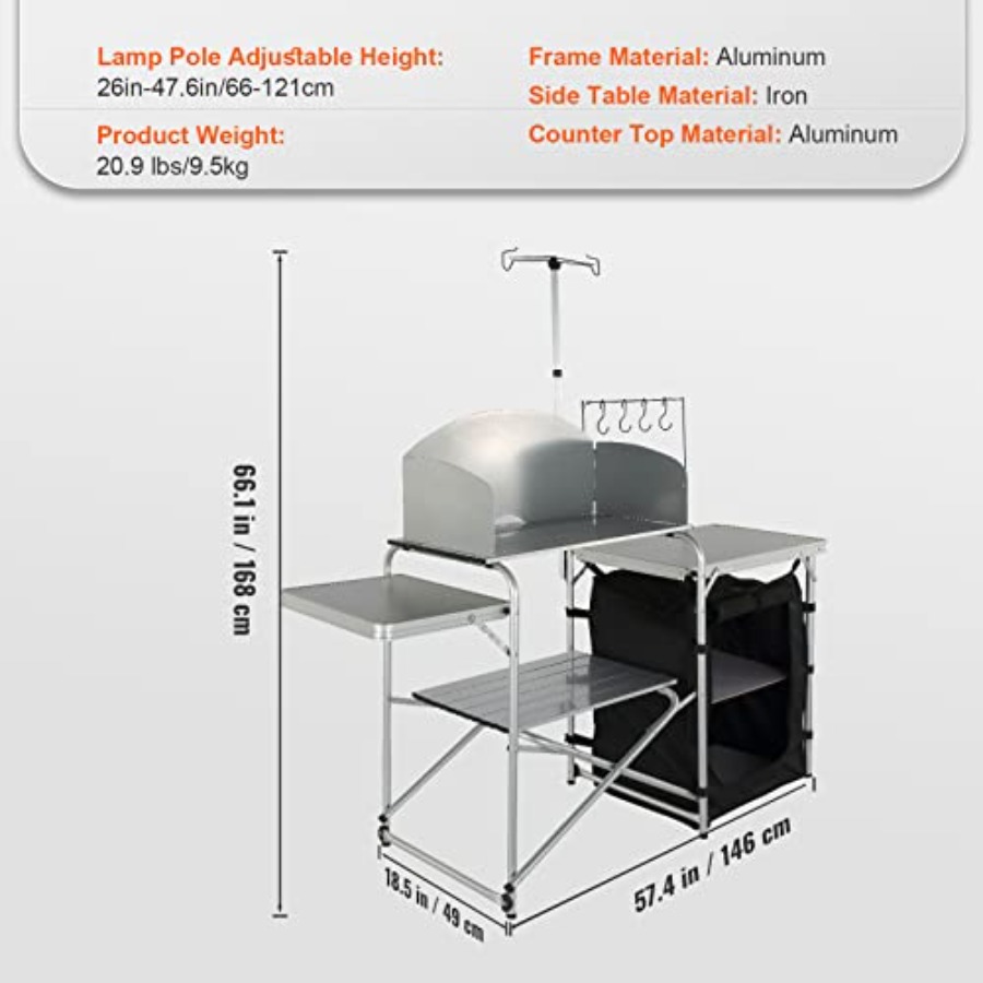 Camping Kitchen Table, Folding - đánh giá và giá Outdoor Camping Table With Storage