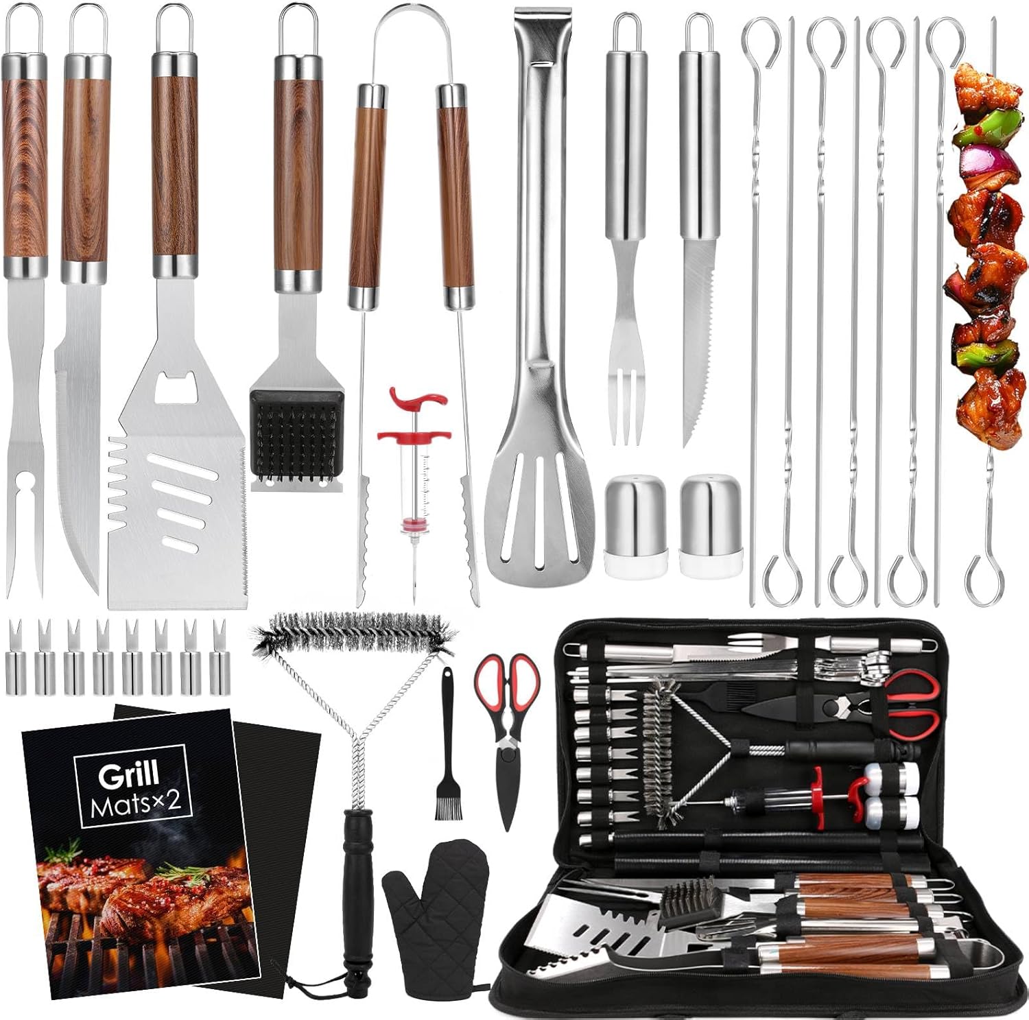 34Pcs Heavy Duty Grill Tools S - đánh giá và giá Outdoor Camping Utensils