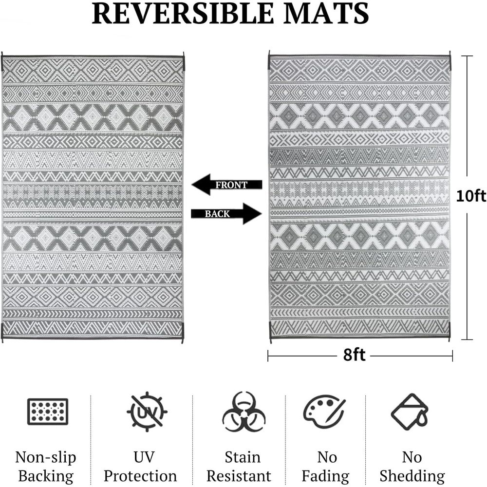 Outdoor Rug 8x10, Reversible P - đánh giá và giá Camping Outdoor Or Indoor
