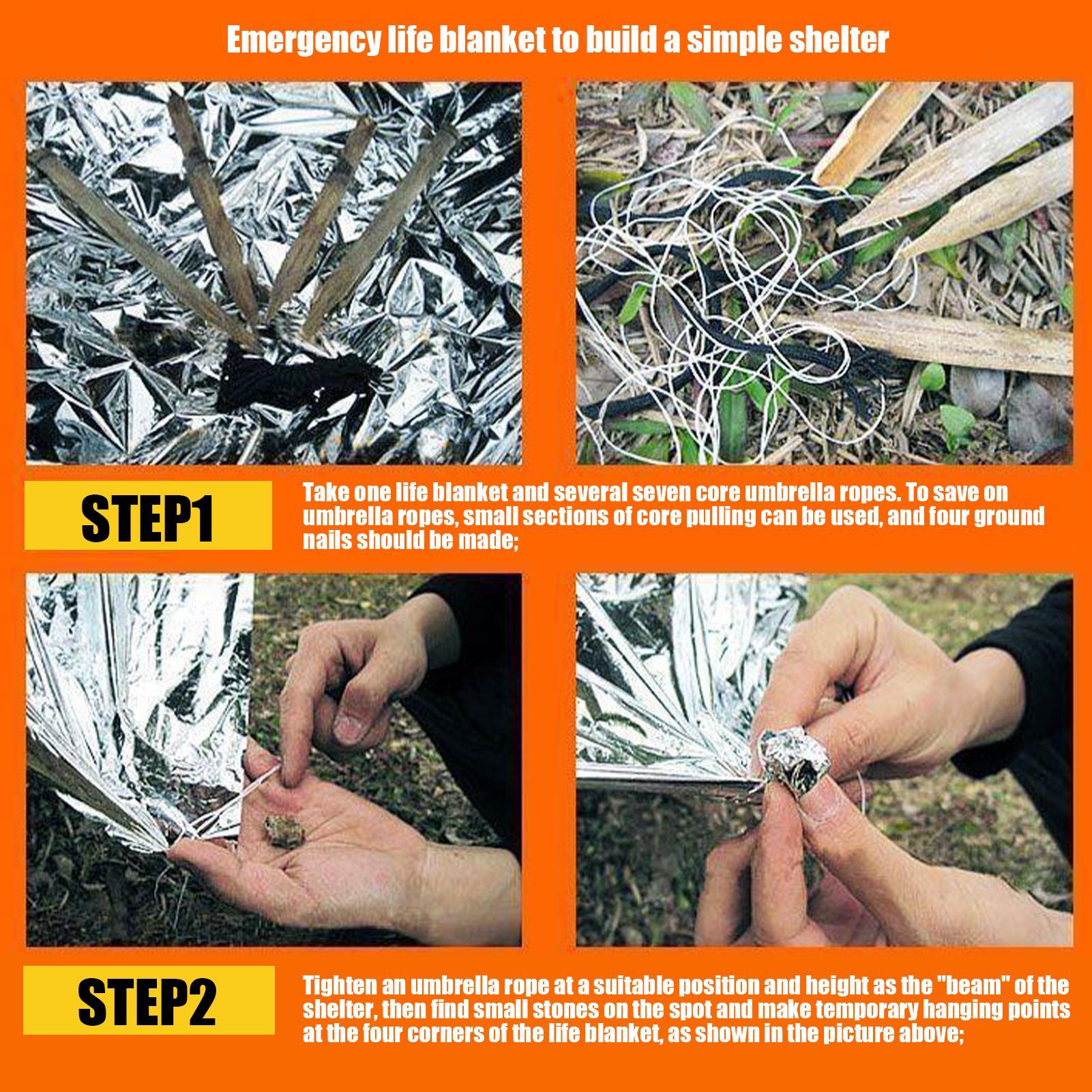 1PC Emergency Blanket Windproo - đánh giá và giá Survival Kit