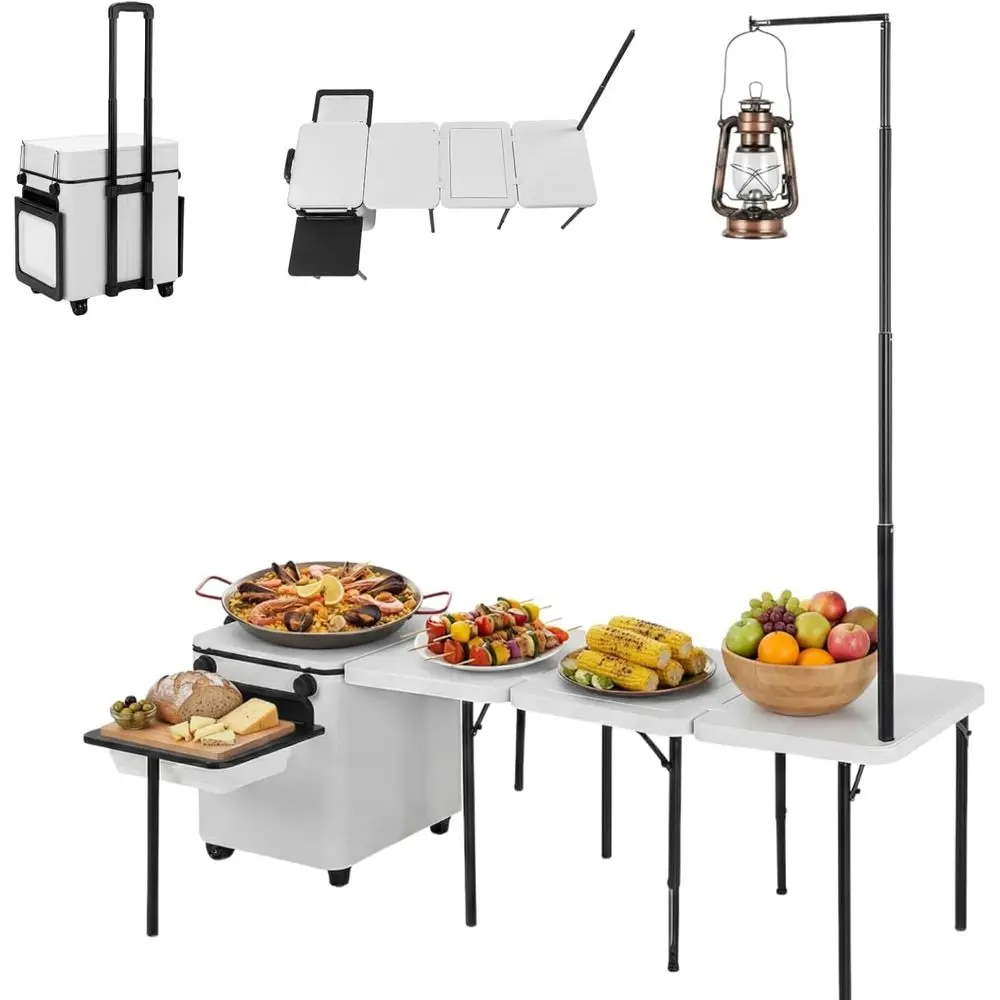 Portable Folding Outdoor Kitch - đánh giá và giá Outdoor Camping Table With Storage