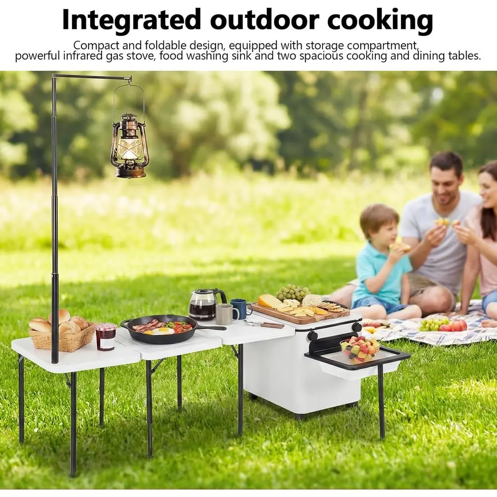 Portable Folding Outdoor Kitch - đánh giá và giá Outdoor Camping Table With Storage