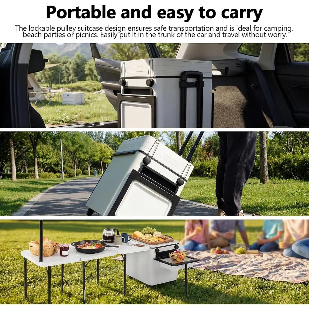 Portable Folding Outdoor Kitch - đánh giá và giá Outdoor Camping Table With Storage