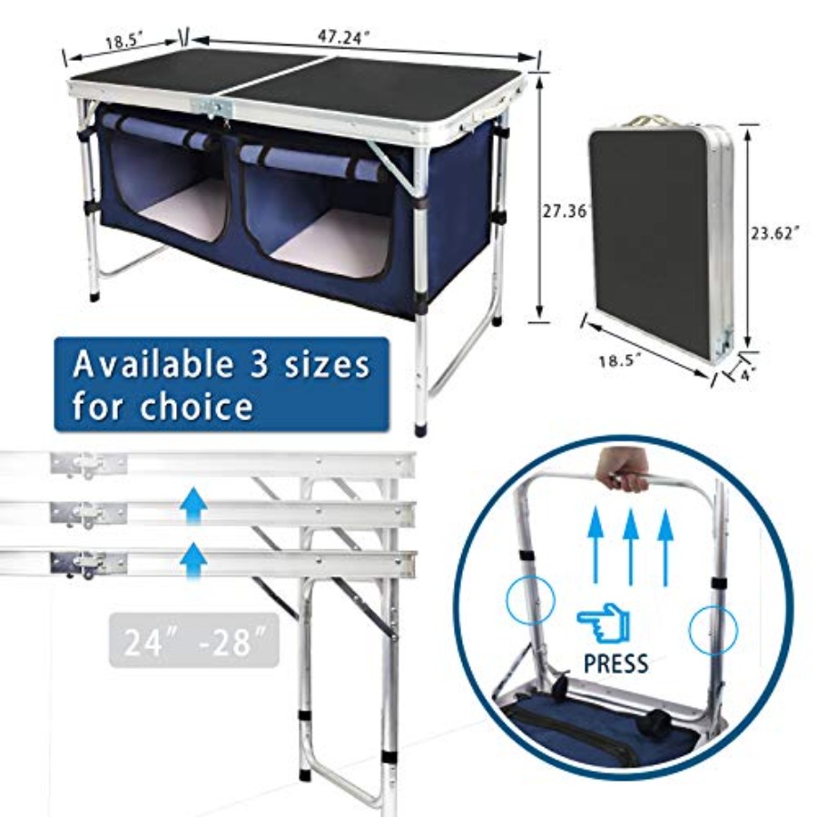 Outdoor Folding Table Aluminum - đánh giá và giá Outdoor Camping Table With Storage