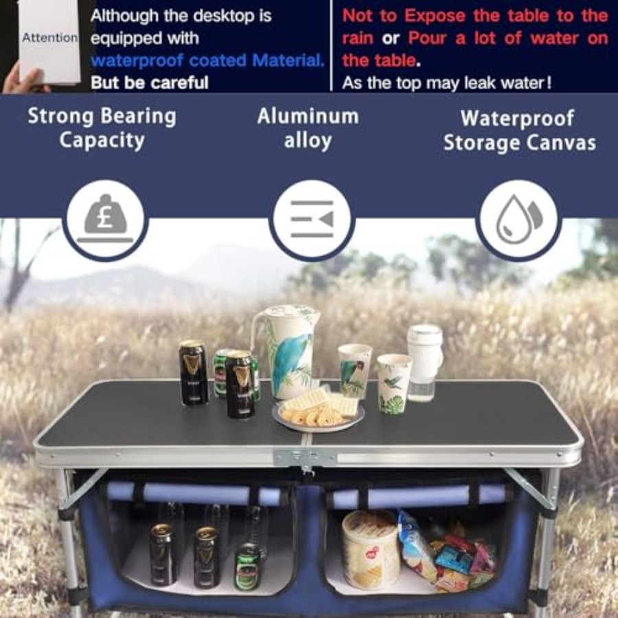 Outdoor Folding Table Aluminum - đánh giá và giá Outdoor Camping Table With Storage