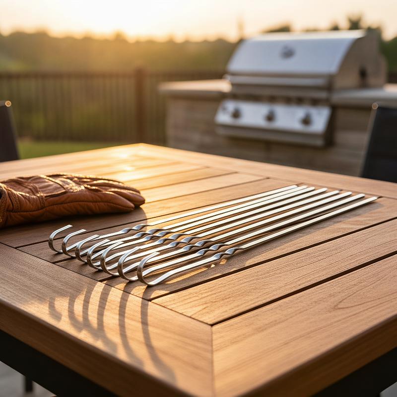 BBQ Skewers Stainless Steel 40 - đánh giá và giá Outdoor Camping Utensils