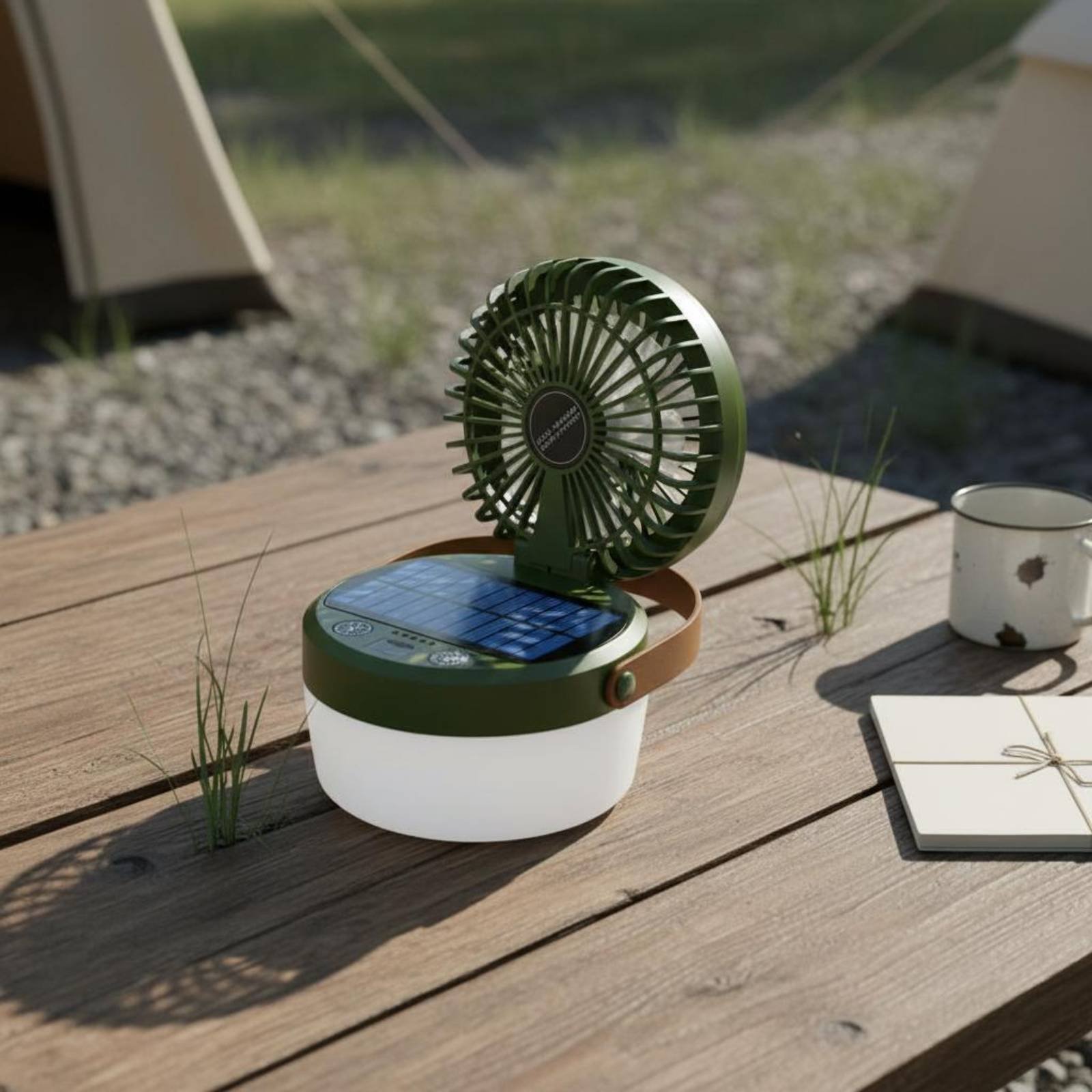 Solar Camping Fan Lantern Fold - đánh giá và giá Outdoor Camping Fan