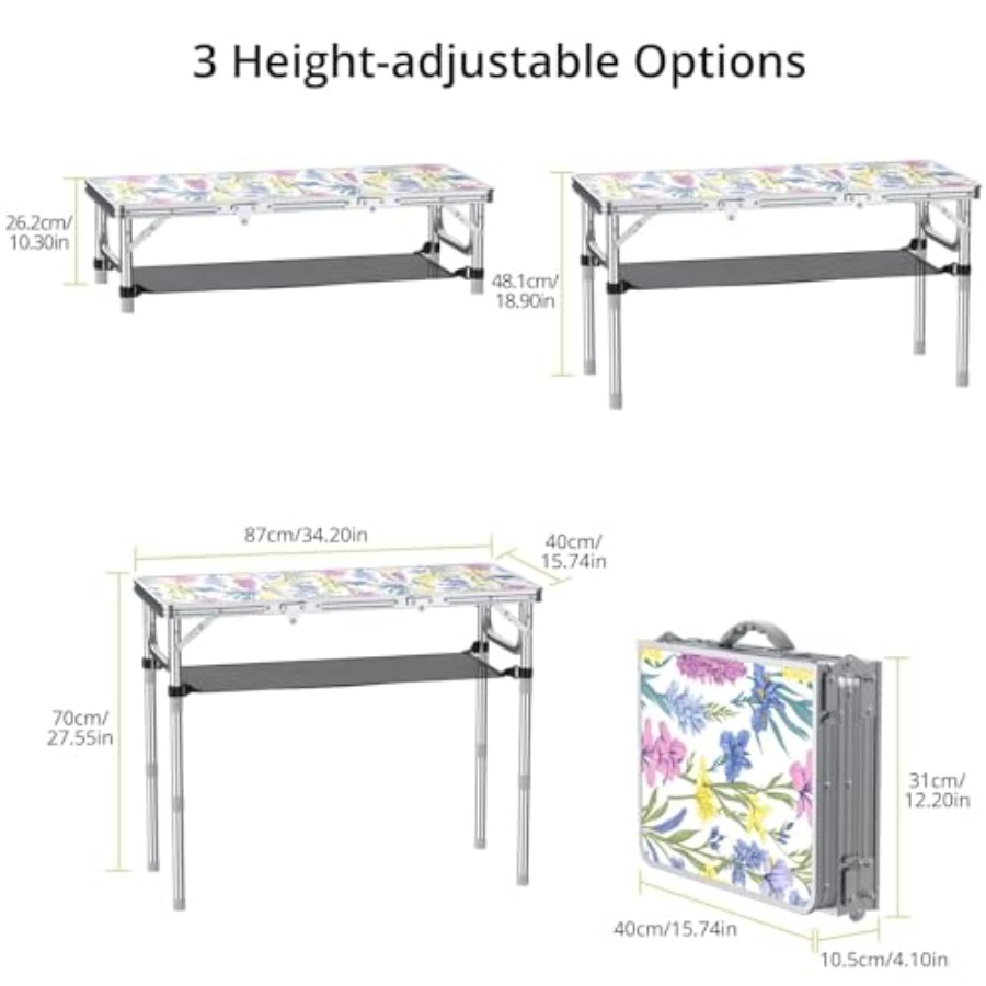3ft Folding Camping Table with - đánh giá và giá Outdoor Camping Table With Storage