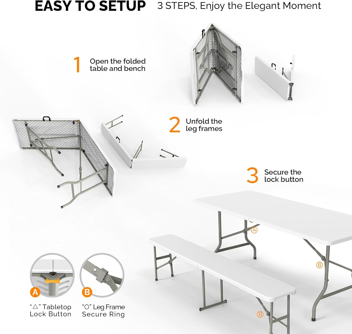 Picnic Table Set with 2 Benche - đánh giá và giá Camping Outdoor Or Indoor