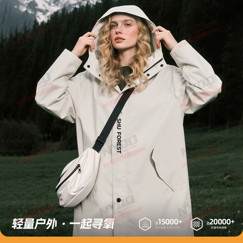 Women Long Raincoat Windproof  - đánh giá và giá Outdoor Camping Jacket