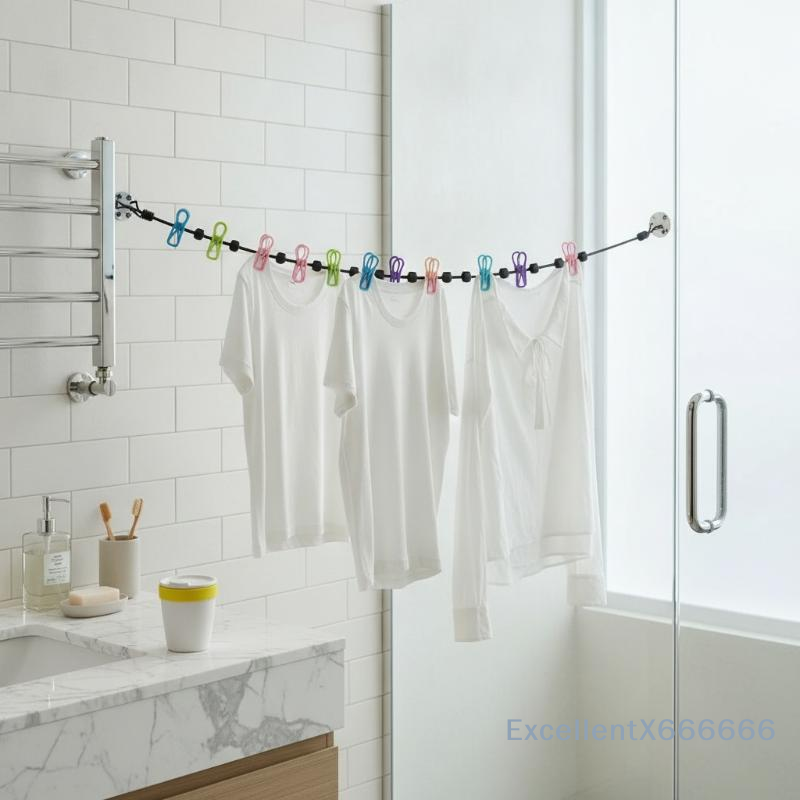 Elastic Clothesline with Clips - đánh giá và giá Outdoor Camping Bathroom