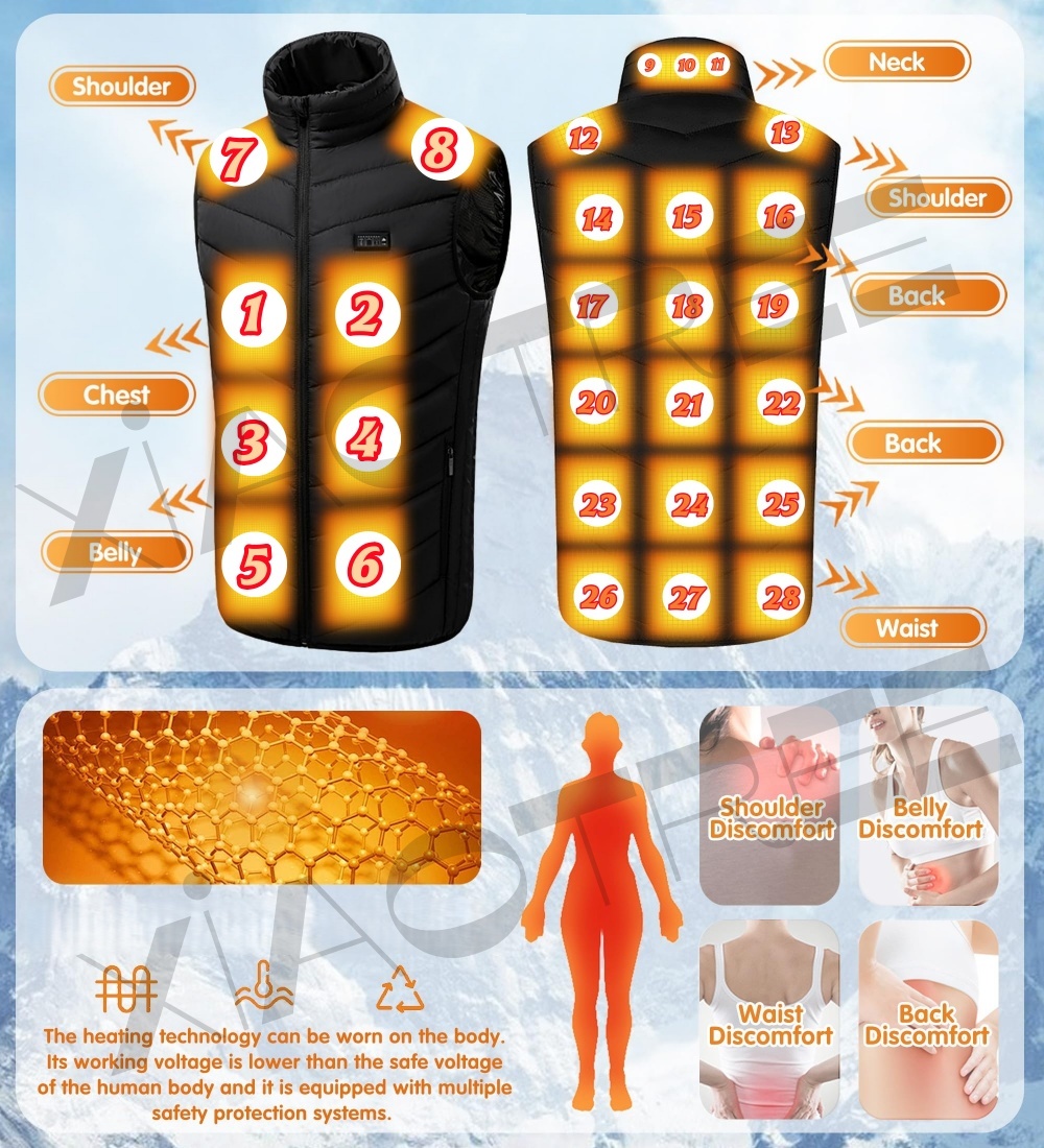 28/9 Areas Heated Vest Men Jac - đánh giá và giá Outdoor Camping Jacket
