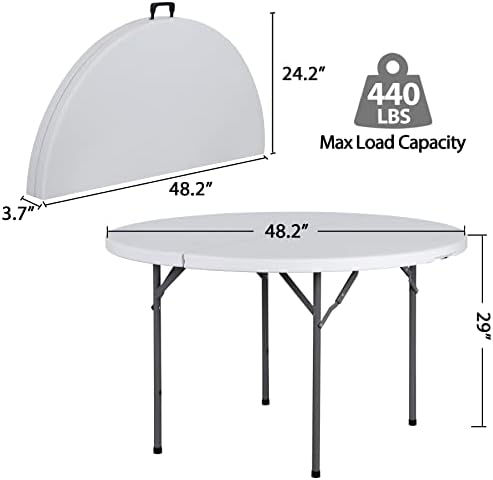4 Foot Round Folding Card Tabl - đánh giá và giá Camping Outdoor Or Indoor