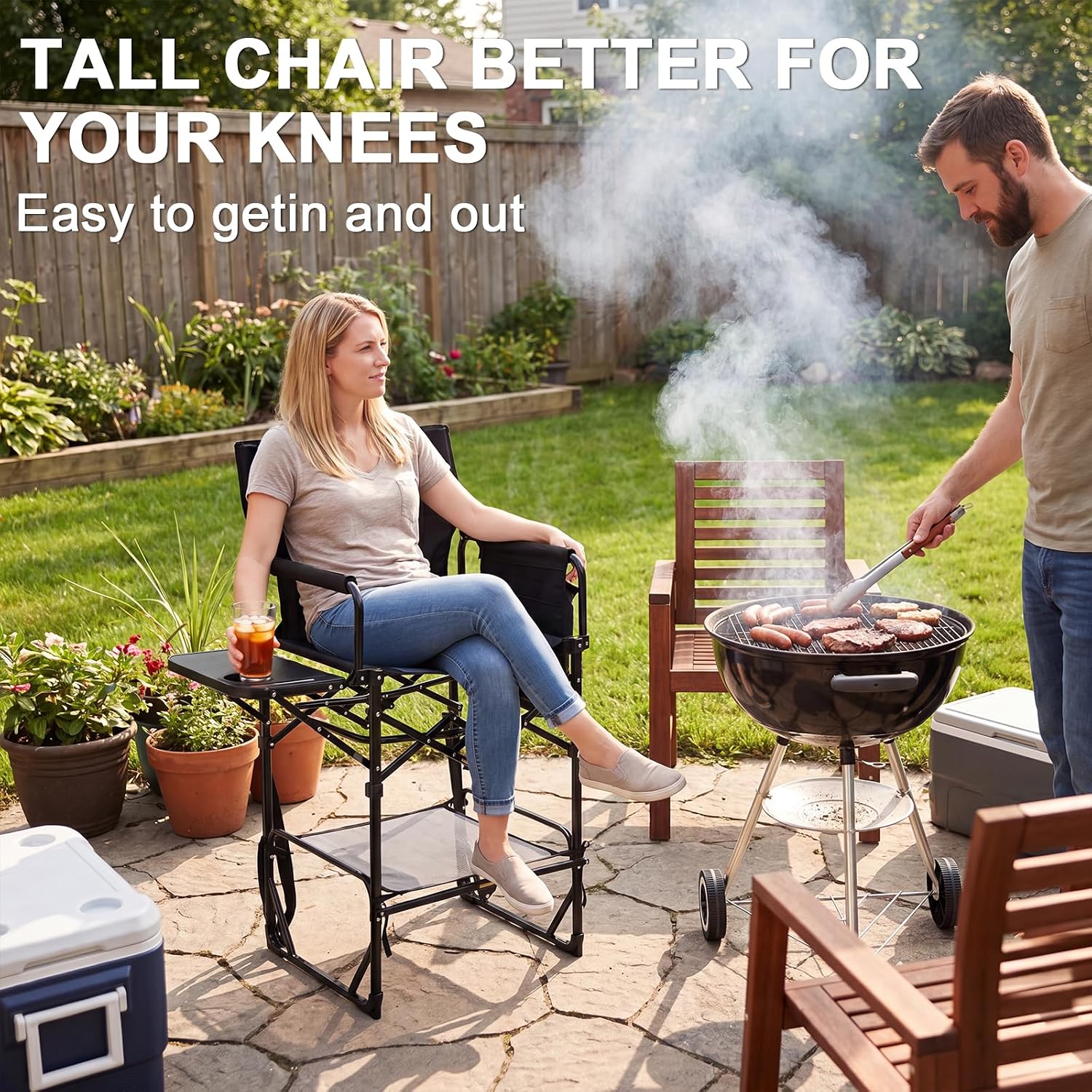 2 Pack Extra Tall Folding Camp - đánh giá và giá Outdoor Camping Table With Storage