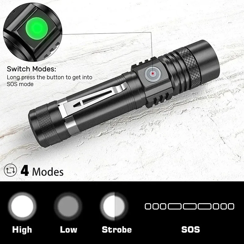 T6 LED Rechargeable Flashlight - đánh giá và giá Outdoor Camping Decor