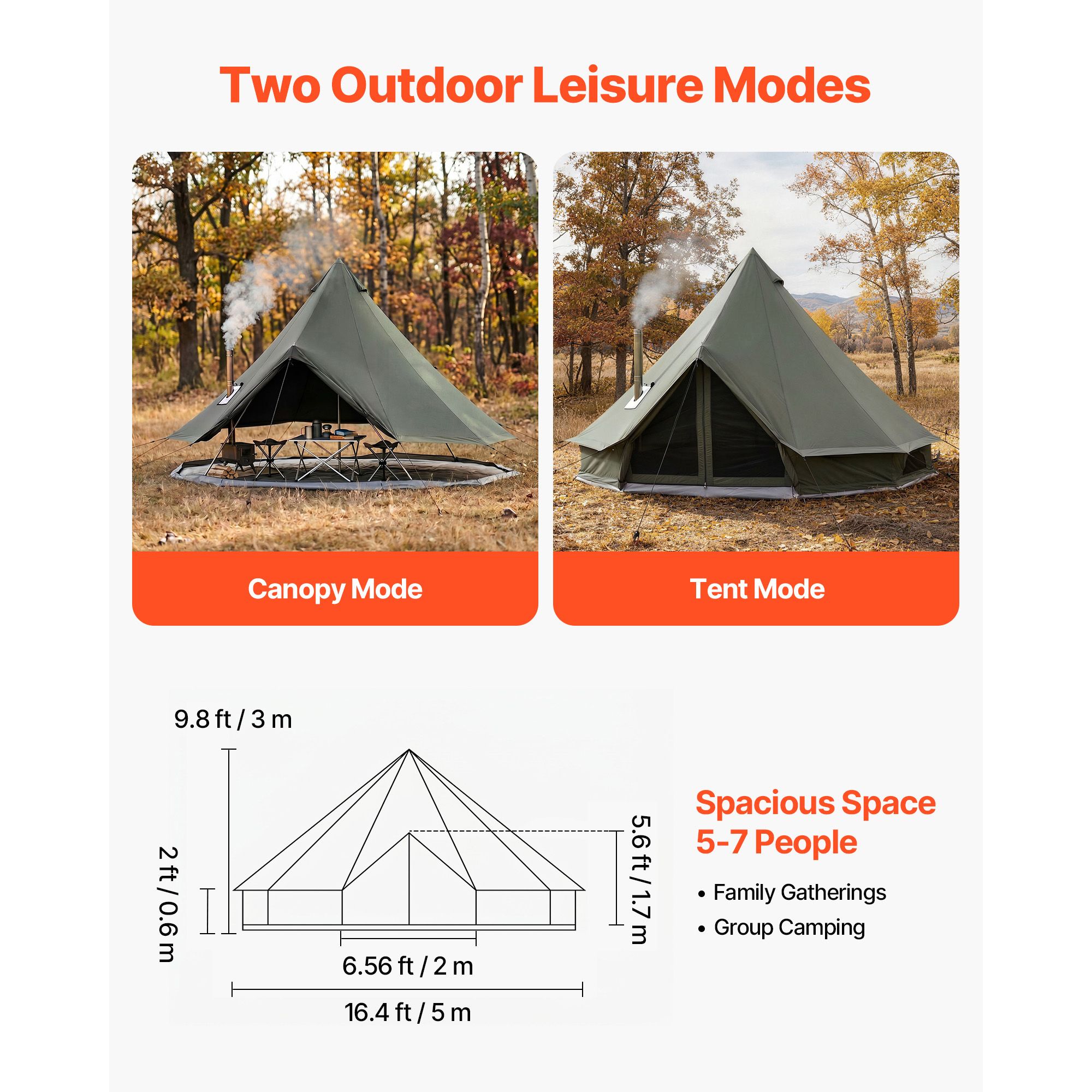Canvas Bell Tent, 4 Seasons 16 - đánh giá và giá Outdoor Yurt Camping