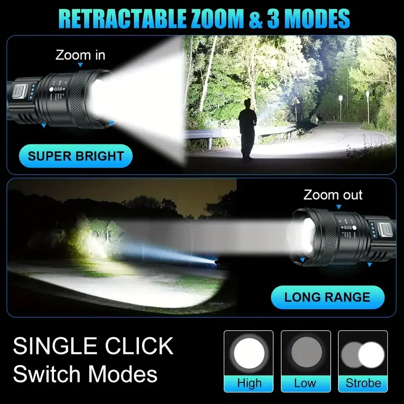 Tactical LED Flashlight 2000LM - đánh giá và giá Outdoor Camping Decor
