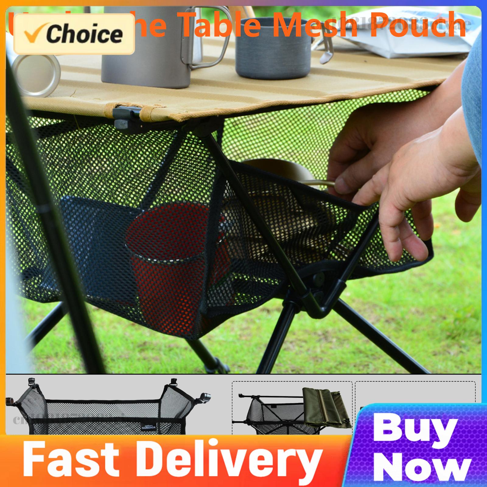 Under the Table Mesh Pouch Out - đánh giá và giá Outdoor Camping Table With Storage