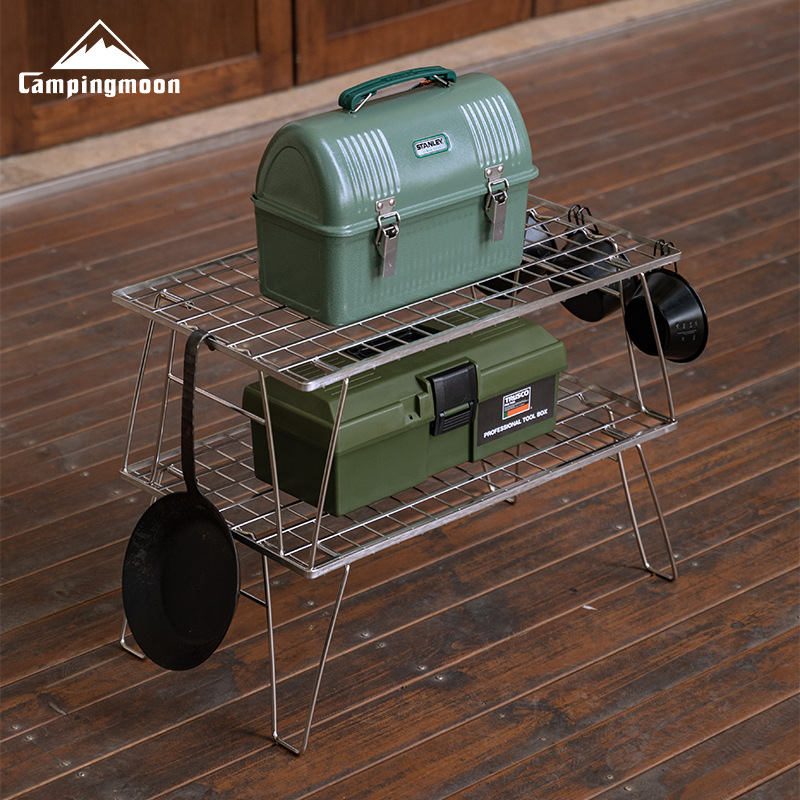 CAMPINGMOON Stainless Steel Li - đánh giá và giá Outdoor Camping Table With Storage