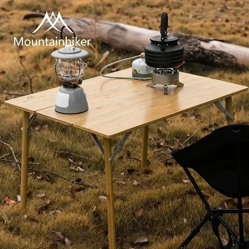 MOUNTAINHIKER 2/3 Bamboo Foldi - đánh giá và giá Outdoor Camping Table With Storage