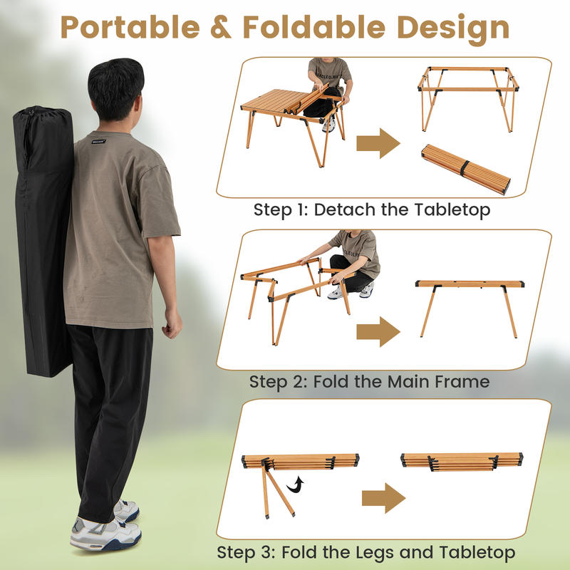 Single Folding Picnic Table 93 - đánh giá và giá Outdoor Camping Table With Storage